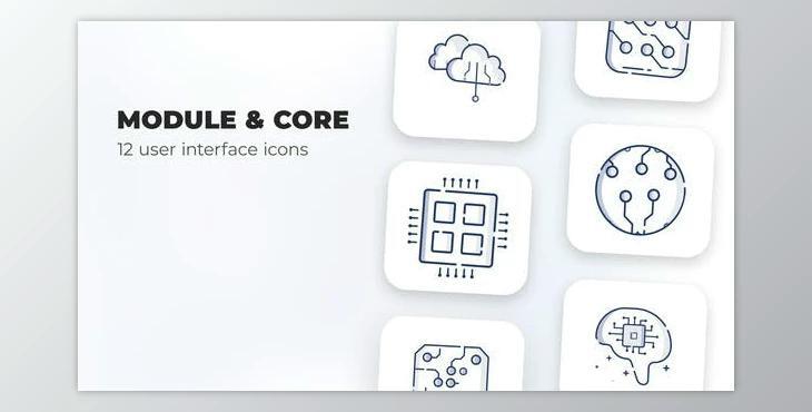 Module & Core- user interface icons (Videohive 39696610) - AE Project
