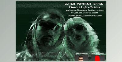 Glitch Portrait Effect PS Action CreativeMarket-5536220 (ATN)