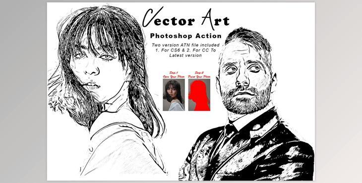 Vector Art Photoshop Action CreativeMarket - 7805151