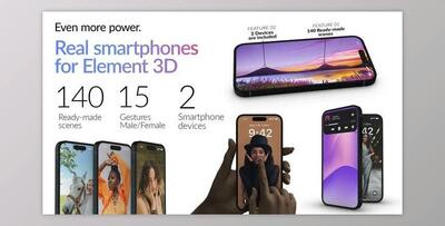 Real Smartphones for Element 3D (Videohive 40921406) - AE Project