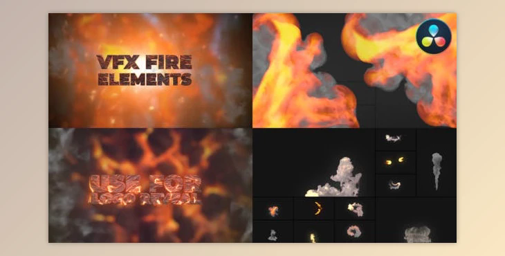 VFX Fire Elements for DaVinci Resolve (Videohive 50500579)