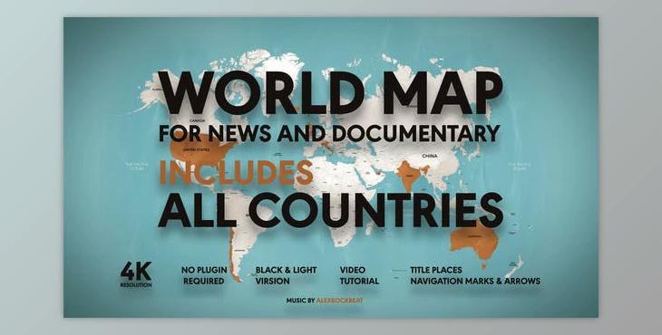World Map – For News and Documentary (Videohive 35770205) - AE Project