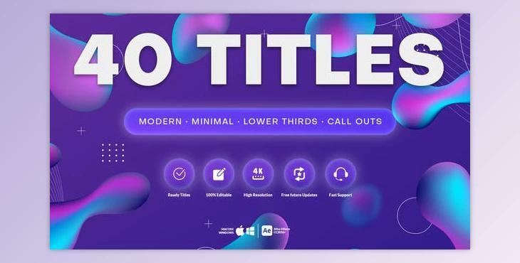 40 Motion Titles (Videohive 47121062) - AE Project