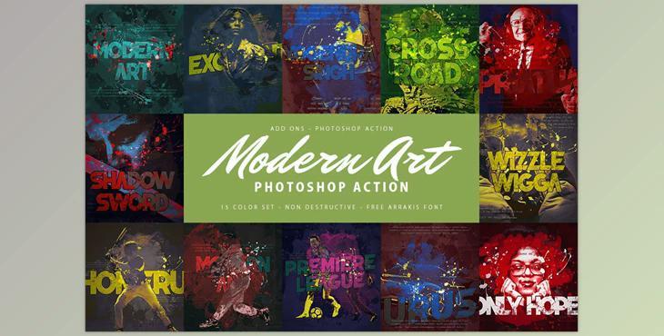 Modern Art Photoshop Action CreativeMarket-5877654 (TTF, OTF, ATN, ABR)