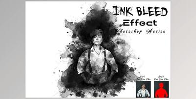 Ink Bleed Effect Photoshop Action CreativeMarket - 7446646