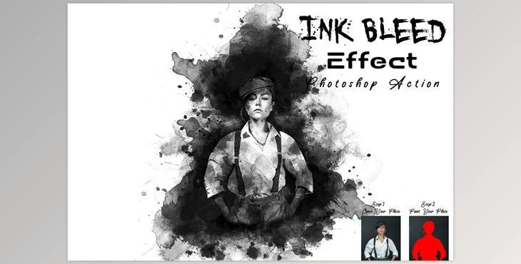 Ink Bleed Effect Photoshop Action CreativeMarket - 7446646