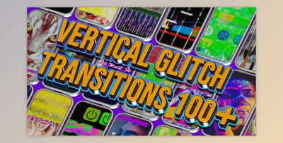 110 Vertical Glitch Transition Pack (Videohive 44937805) - PR Project