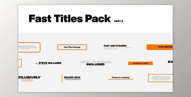 Fast Titles Pt. 2 (Videohive 34549913) - AE Project