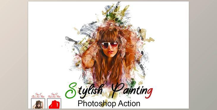 Stylish Painting Photoshop Action CreativeMarket - 7404538