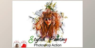 Stylish Painting Photoshop Action CreativeMarket - 7404538