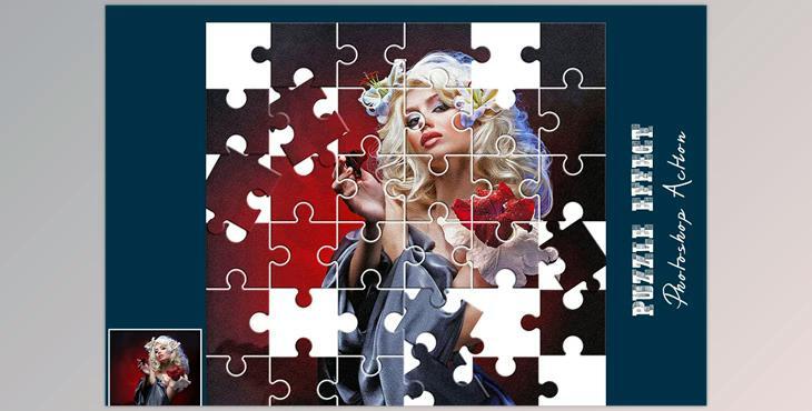 Puzzle Effect Photoshop Action CreativeMarket - 7357583