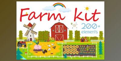 Huge Set of Farm Elements By Moonery’s (PNG, PAT, AI)