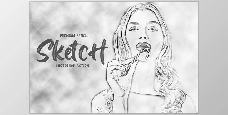 Pencil Sketch Photoshop Action CreativeMarket-5928725 (ATN)
