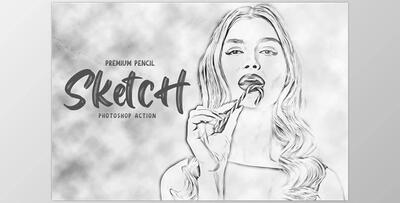 Pencil Sketch Photoshop Action CreativeMarket-5928725 (ATN)