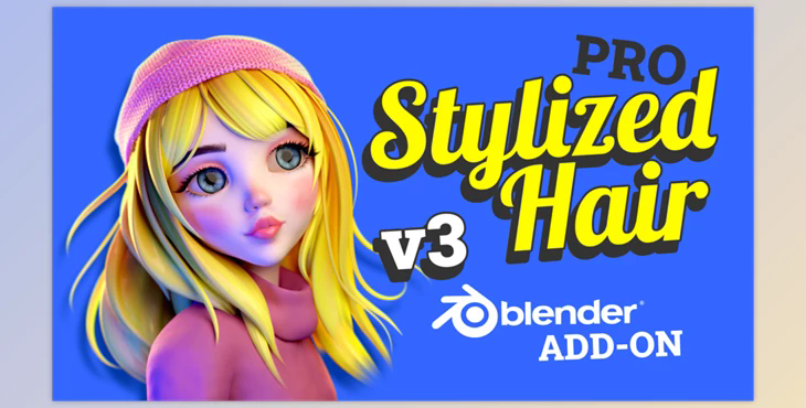 Stylized Hair PRO v3.14 for Blender