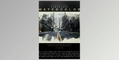 Landscape Watercolor – Photoshop Effect GraphicRiver-29914082 (PSD)