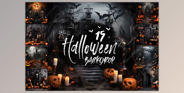 Halloween Digital Backdrops Bundle