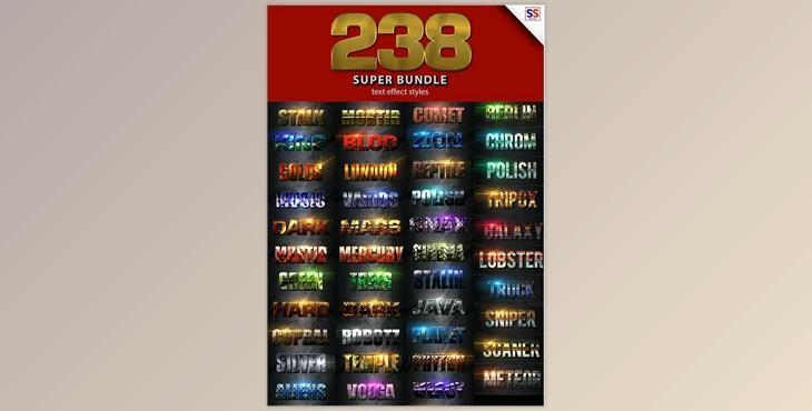 238 Super Bundle Text Effect GraphicRiver-20599228