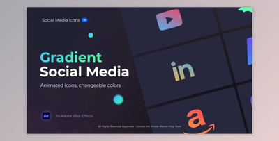 Animated Gradient Social Media Icons (Videohive 38326740) - AE Project