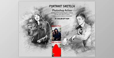 Portrait Sketch Photoshop Action By Studio Retouch