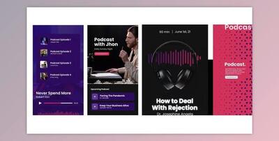Audio Podcast Visualizer Stories (Videohive 32229690)