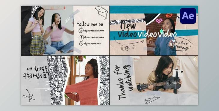 Social Media End Screens for After Effects (Videohive 50853708) - AE Project