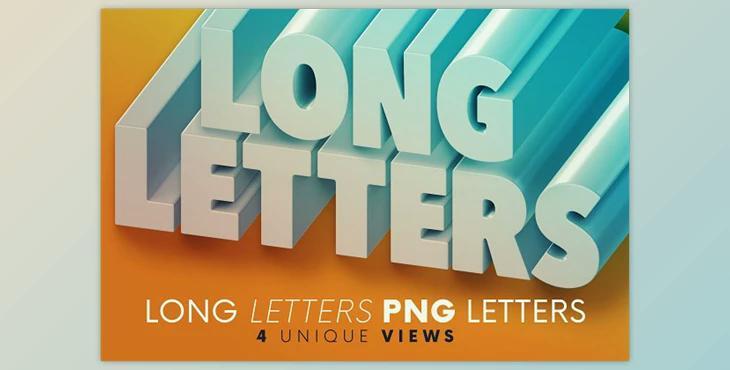 Long Letters – 3D Lettering Creativemarket - 6093273