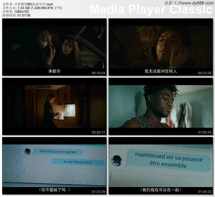 2019年欧美7.3分惊悚犯罪片《只有野兽》BD法语中字