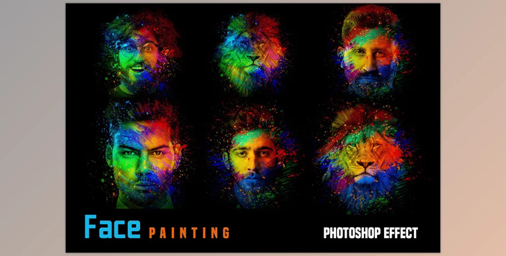 Face Painting Photoshop Effect Creative Market - 10273342