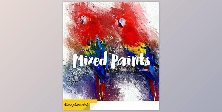 Mixed Paints Photoshop Action GraphicRiver-30124859 (ABR, PAT, ATN)