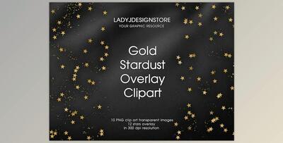 Seamless Gold Stardust Overlays