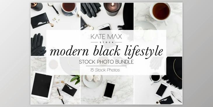 Modern Black Stock Photo Bundle By KateMaxStock