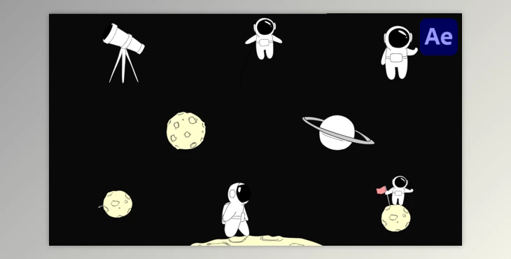 Cartoon Space Animations for After Effects (Videohive 50237117) - AE Project