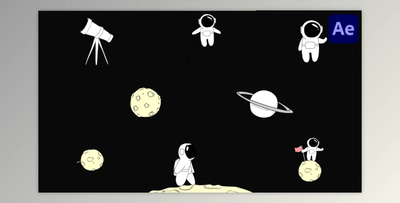 Cartoon Space Animations for After Effects (Videohive 50237117) - AE Project
