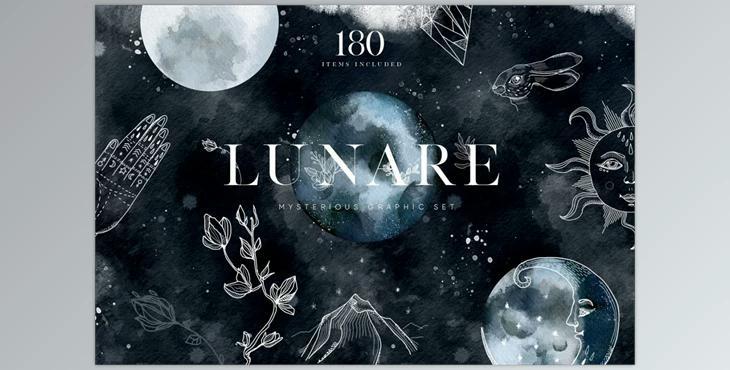 Lunare. Mysterious Graphic Set (CreativeMarket-2462968)