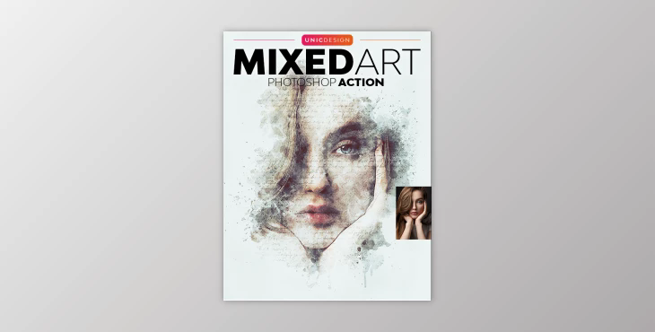 Watercolor 4in1 Photoshop Actions Bundle By UnicDesign (ABR, PAT, ATN)