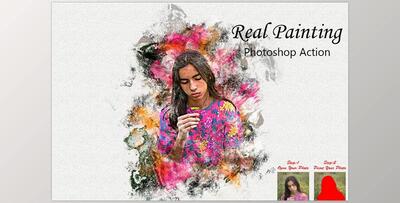 Real Painting Photoshop Action CreativeMarket - 10200932