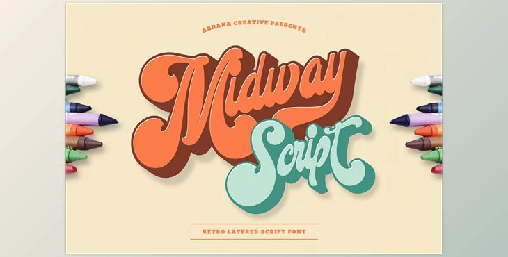 Midway - Retro Layered Script Typeface