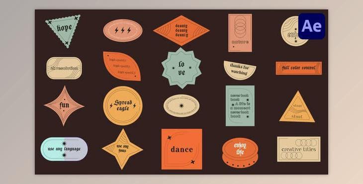 Abstract Sticker Titles for After Effects (Videohive 40252241) - AE Project