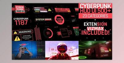 Cyberpunk HUD UI 500+ (Videohive 31040533) - AE Project