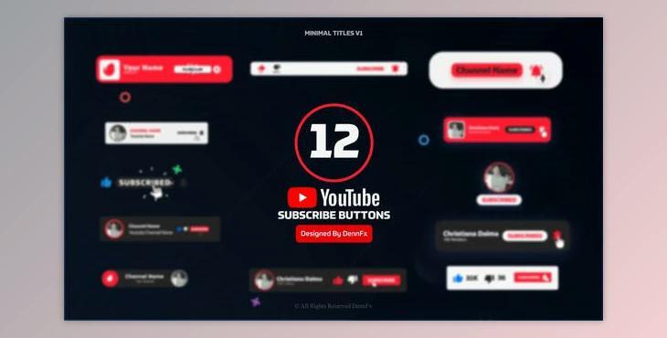 Youtube Subscribe Buttons Pack (Videohive 45467613) - AE Project