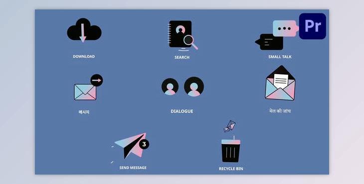 Social Media Interface Icons And Titles for Premiere Pro (Videohive 53757396)