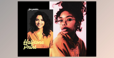 Vintage Halftone Poster Photo Effect - 92480104