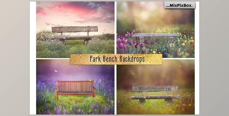 Park Bench Backdrops CreativeMarket – 5013302