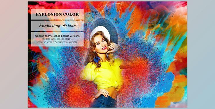 Explosion Color Photoshop Action CreativeMarket-5247557