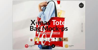 Xmas Tote Bag Mock-ups CreativeMarket-5707013 (PSD, JPG)