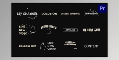 Sketch Youtube Buttons And Titles for Premiere Pro (Videohive 51949122)