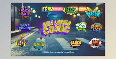 Sale Labels Comic (Videohive 51756176) - AE Project