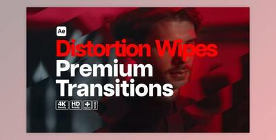 Premium Transitions Distortion Wipes (Videohive 55133631) - AE Project