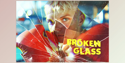 Smashed Glass Pieces Photo Effect - 113923964